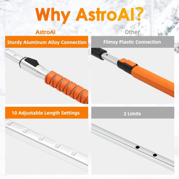 AstroAI 47.2" Ice Scrapers for Car Windshield, 3 in 1 Sturdy Snow Brush with Squeegee - Image 4