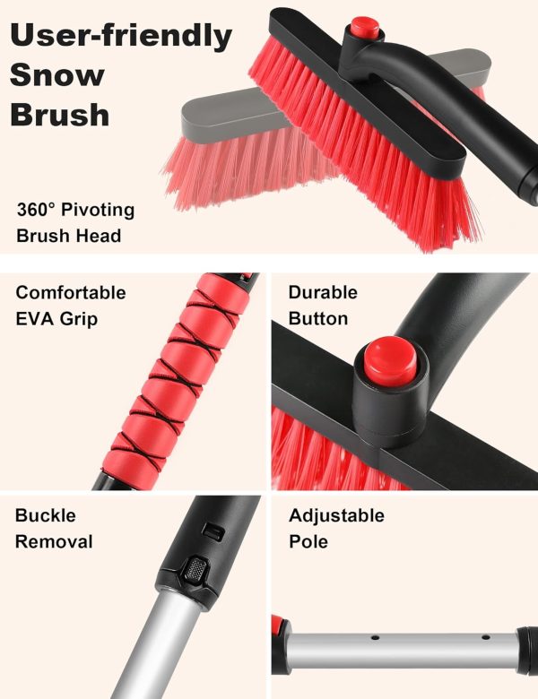 anngrowy 32" Snow Brush for Car Ice Scraper - Image 2