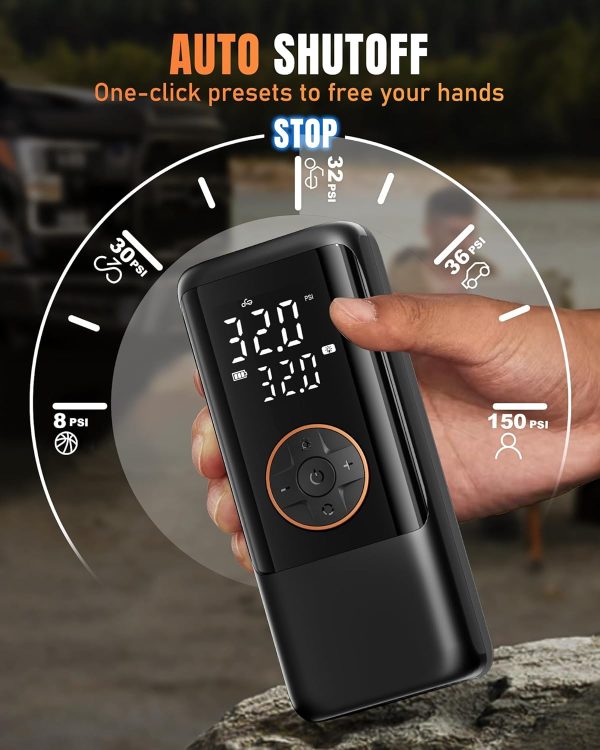 Tire Inflator Portable Air Compressor, 150PSI Air Pump for Car Tires - Image 3