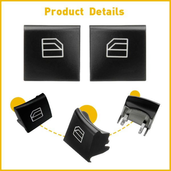 2PCS Master Window Switch Button Cover Cap For Mercedes-Benz  X164,W164,W251 etc. - Image 6