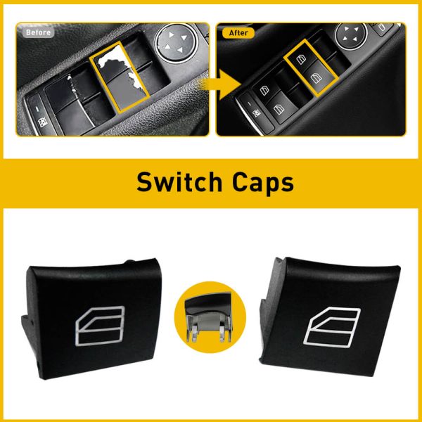 2PCS Master Window Switch Button Cover Cap For Mercedes-Benz  X164,W164,W251 etc.