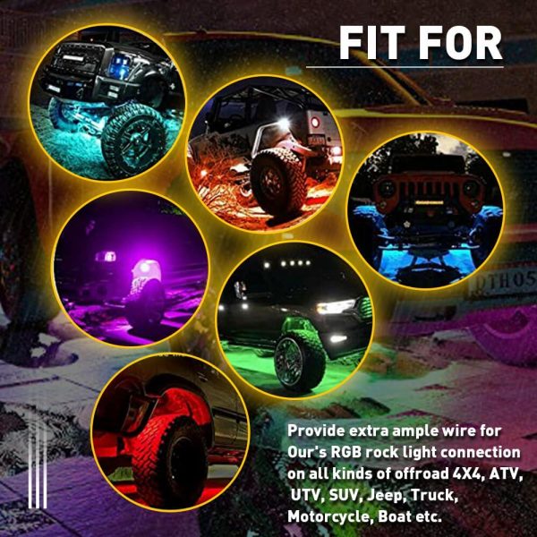 4 Pin Extension Wire Cable Connector For RGB LED Strip Rock Lights-3M - Image 3