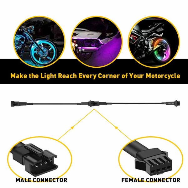 4 Pin Extension Wire Cable Connector For RGB LED Strip Rock Lights Glow-1.5M - Image 2