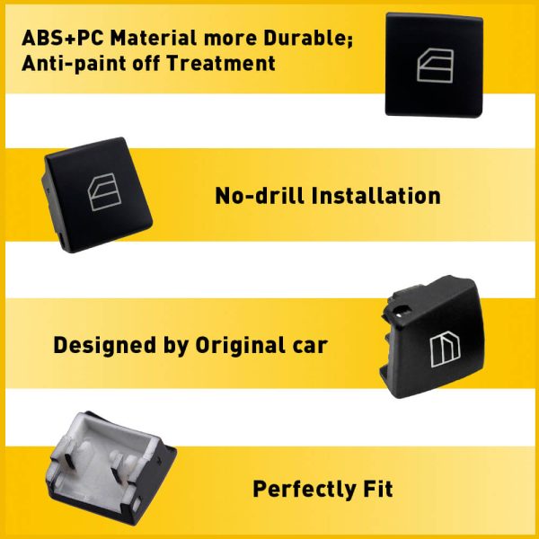 4Pcs For Mercedes-Benz Interior Switches Car Window Switch Button Cover - Image 5