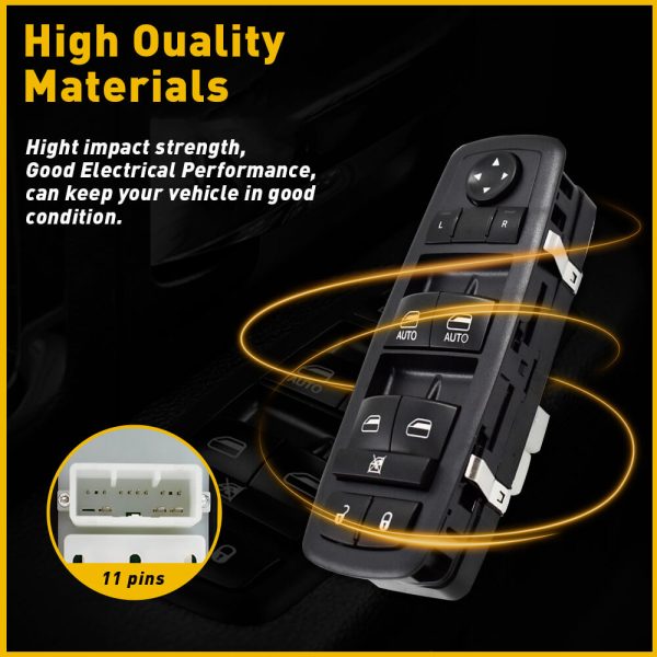 Master Power Window Control Switch for 2011-2013 Jeep Grand Cherokee Dodge DURANGO 11Pin - Image 5