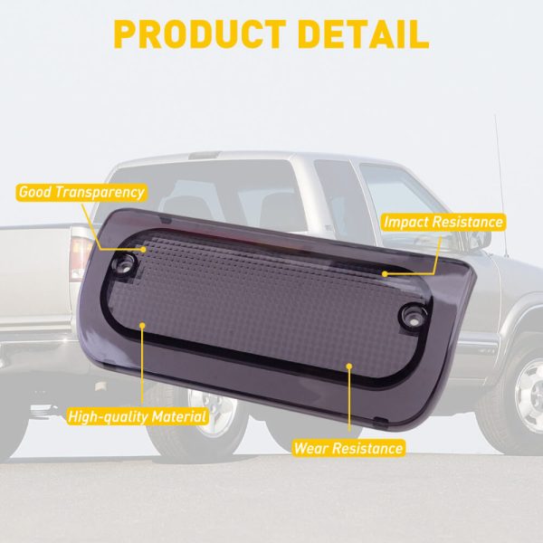 AUXITO 3rd Brake Light Lens Cover Fits 1994-2004 Chevy S-10, GMC Sonoma (Extended Cab Only) - Image 8