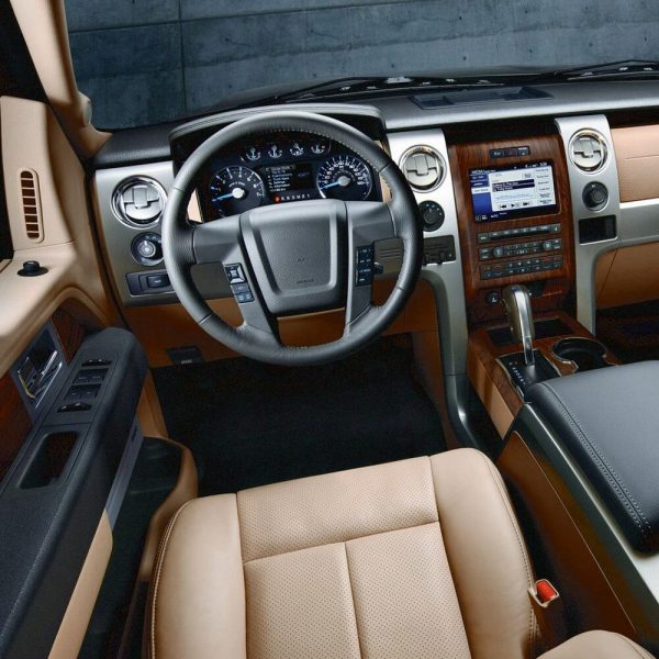 Driver Side Bottom Perforated Leather Seat Cover Fits 2011 - 2016 Ford F250 / F350 / F450 / F550 - Image 3