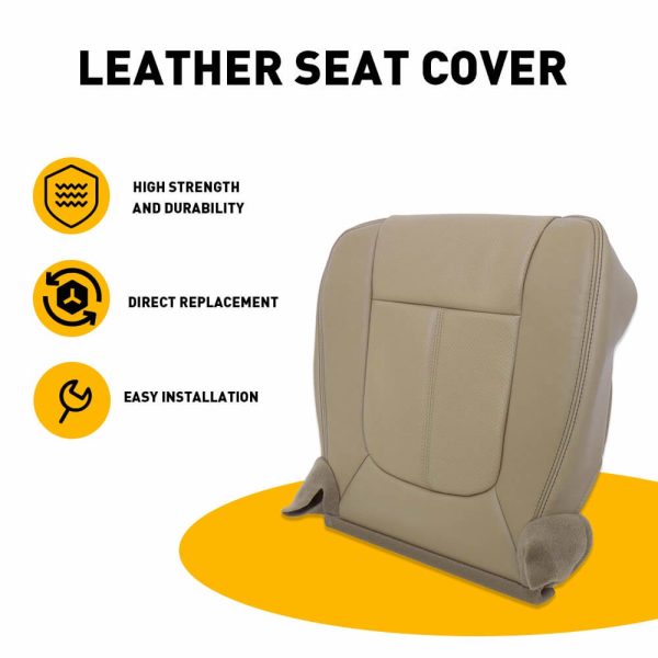Driver Side Bottom Perforated Leather Seat Cover Fits 2011 - 2016 Ford F250 / F350 / F450 / F550 - Image 5