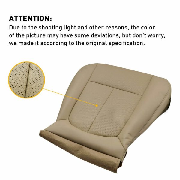 Driver Side Bottom Perforated Leather Seat Cover Fits 2011 - 2016 Ford F250 / F350 / F450 / F550 - Image 8