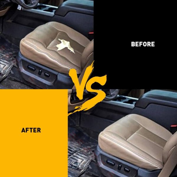 Driver Side Bottom Perforated Leather Seat Cover Fits 2011 - 2016 Ford F250 / F350 / F450 / F550 - Image 2