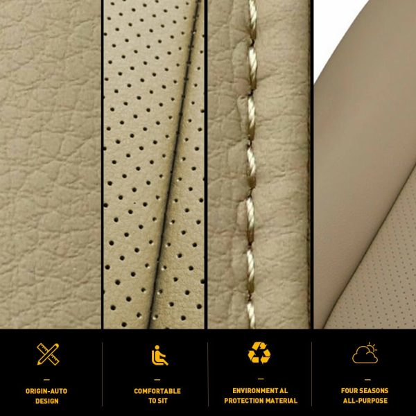 Driver Side Bottom Perforated Leather Seat Cover Fits 2011 - 2016 Ford F250 / F350 / F450 / F550 - Image 7