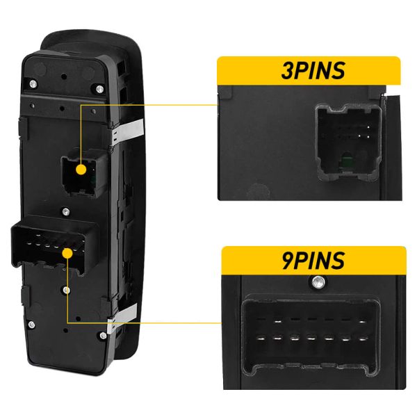 Driver Side Master Power Window Switch Compatible for 09-12 Dodge Ram 1500/2500/3500 & 07-11 Nitro, 09-10 Journey, 08-12 Jeep Liberty - Image 3