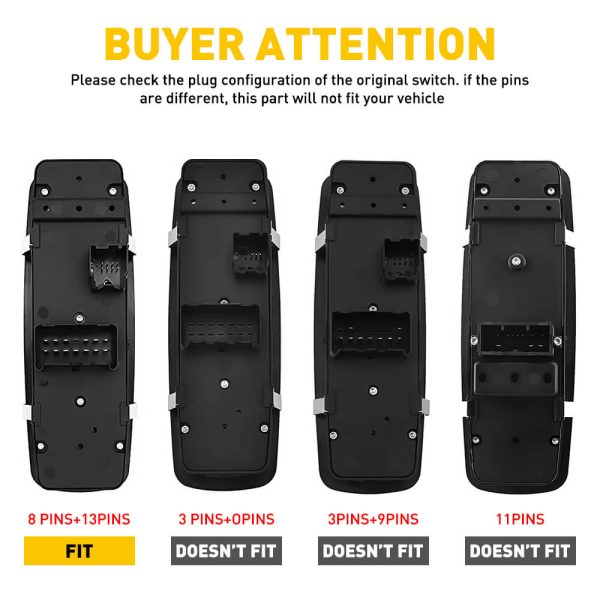 Driver Side Master Power Window Switch Compatible for 09-12 Dodge Ram 1500/2500/3500 & 07-11 Nitro, 09-10 Journey, 08-12 Jeep Liberty - Image 14