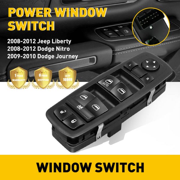 Driver Side Master Power Window Switch Compatible for 09-12 Dodge Ram 1500/2500/3500 & 07-11 Nitro, 09-10 Journey, 08-12 Jeep Liberty - Image 10