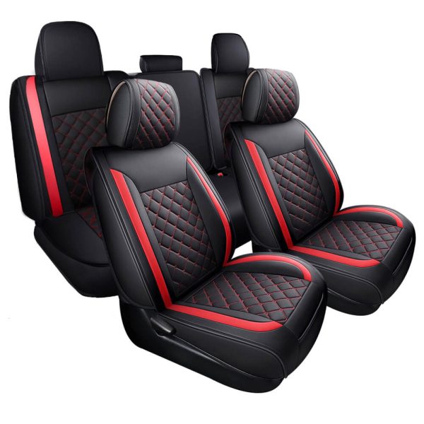 Full Set Leather Car Seat Covers 5 Pieces, Fits for 07-23 Toyota Tacoma Crew Cab - Image 2