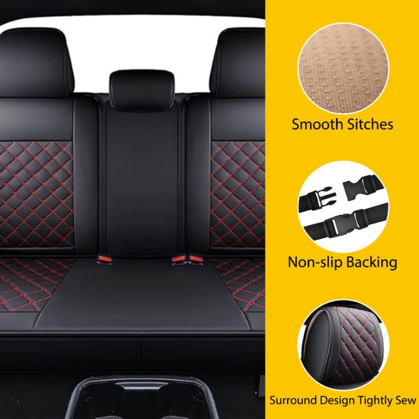 Full Set Leather Car Seat Covers 5 Pieces, Fits for 07-23 Toyota Tacoma Crew Cab - Image 10