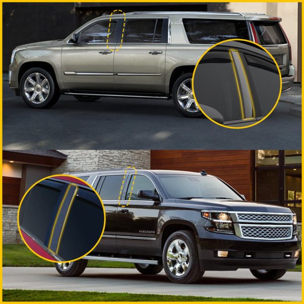 Gloss Black B Pillar Door Trim Molding for 2015-2020 Cadillac, Chevy and GMC - Image 2