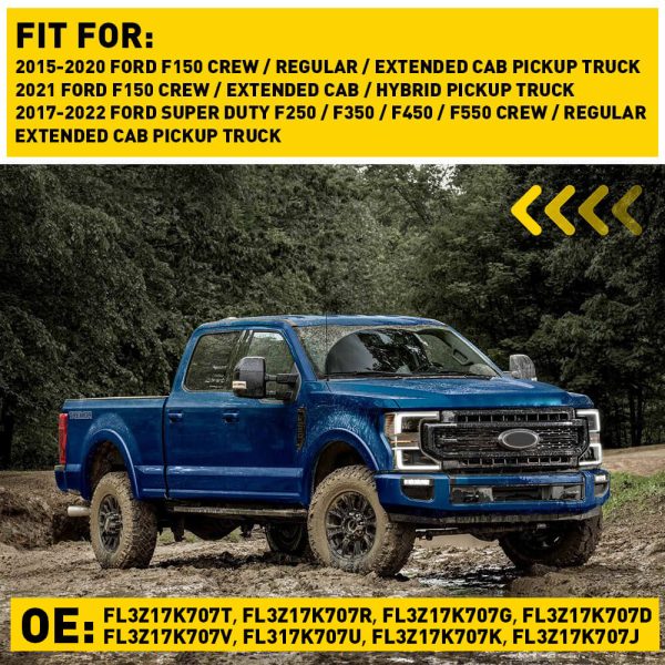 Heated Mirror Glass for 2015-2021 Ford F150 Models, 2017-2022 Ford F250 F350 F450 F550 SD -Upper and Lower Mirror Glass - Image 2