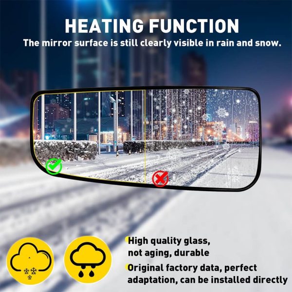 Heated Mirror Glass for 2015-2021 Ford F150 Models, 2017-2022 Ford F250 F350 F450 F550 SD -Upper and Lower Mirror Glass - Image 4