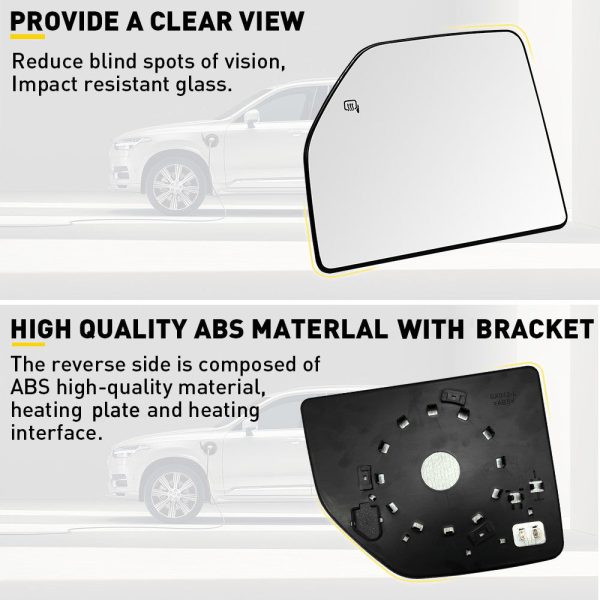 Heated Mirror Glass for 2015-2021 Ford F150 Models, 2017-2022 Ford F250 F350 F450 F550 SD -Upper and Lower Mirror Glass - Image 6