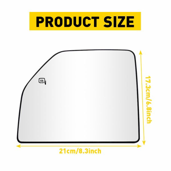 Heated Mirror Glass for 2015-2021 Ford F150 Models, 2017-2022 Ford F250 F350 F450 F550 SD -Upper and Lower Mirror Glass - Image 9