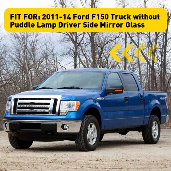 Left Driver Side Heated Mirror Glass with Blind Spot Glass for?2011-2014 Ford F150 - Image 2