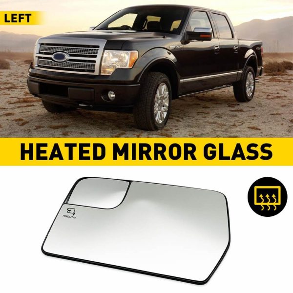 Left Driver Side Heated Mirror Glass with Blind Spot Glass for?2011-2014 Ford F150