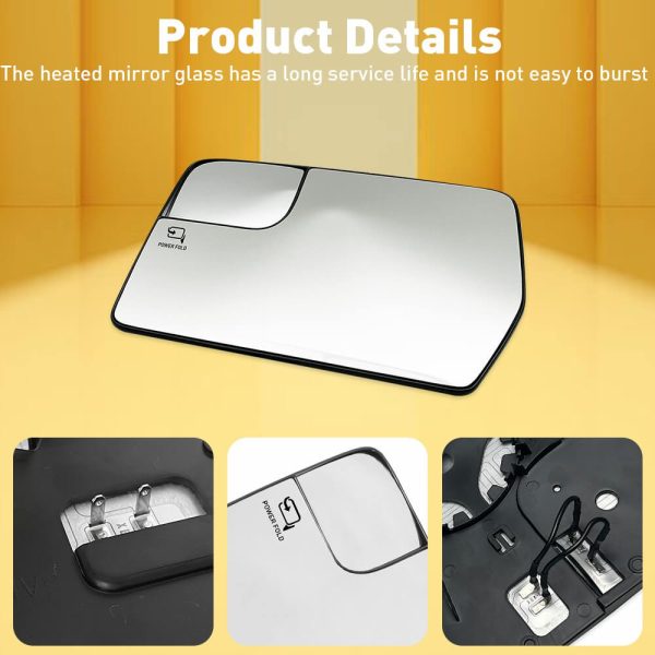 Left Driver Side Heated Mirror Glass with Blind Spot Glass for?2011-2014 Ford F150 - Image 8
