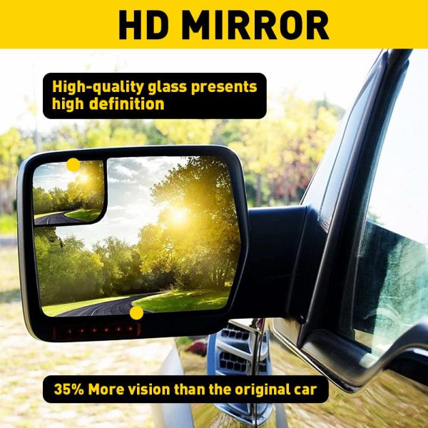 Left Driver Side Heated Mirror Glass with Blind Spot Glass for?2011-2014 Ford F150 - Image 5