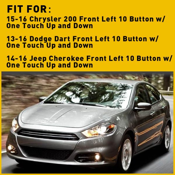 Master Power Window Control Switch for Chrysler 200, Dodge Dart, Jeep Cherokee 13+8pin - Image 3