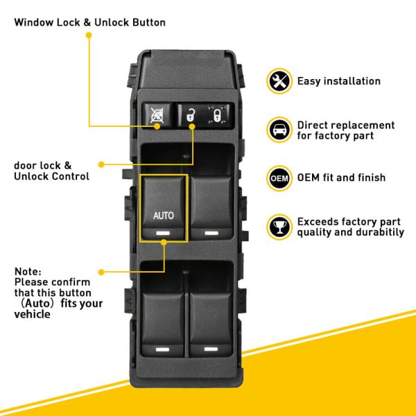 Master Power Window Switch, Car Window Switch Button For Chrysler 300 Dodge Avenger Dakota Jeep Compass Patriot 7+6 Pin - Image 4