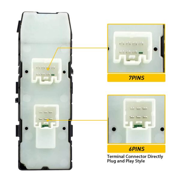 Master Power Window Switch, Car Window Switch Button For Chrysler 300 Dodge Avenger Dakota Jeep Compass Patriot 7+6 Pin - Image 5
