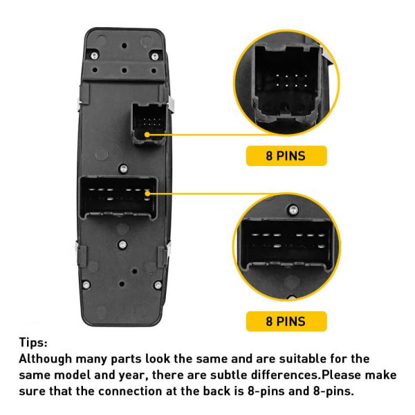 Master Power Window Switch for 2008-2011 Dodge Grand Caravan, Chrysler Town & Country 8+8 Pin - Image 8