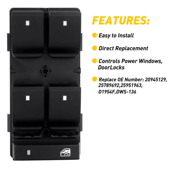 Master Power Window Switch for Chevy GMC Buick 6+8 Pins - Image 9