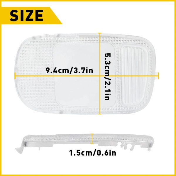 Pair Clear Overhead Console Reading Lamp Shell for Dodge Ram 02-08 1500, 03-09 2500 3500, 08-10 4500 5500 - Image 8