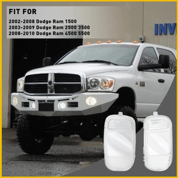 Pair Clear Overhead Console Reading Lamp Shell for Dodge Ram 02-08 1500, 03-09 2500 3500, 08-10 4500 5500 - Image 4
