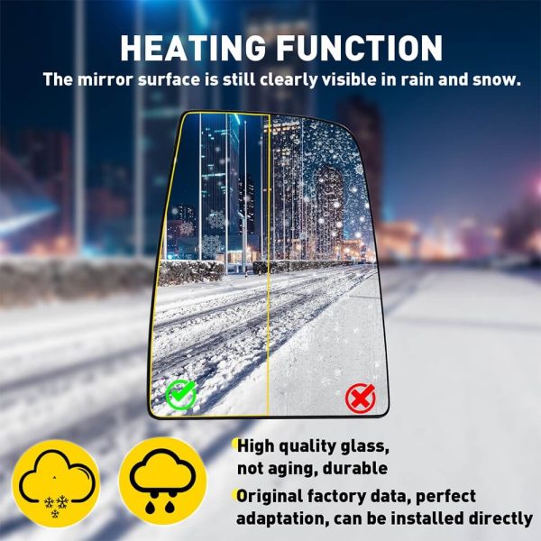 Rearview Side Mirror Glass for 2015-2022 Ford Transit 150 250 350 350HD - Upper & Lower Mirror Glass - Image 4