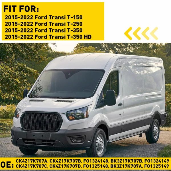 Rearview Side Mirror Glass for 2015-2022 Ford Transit 150 250 350 350HD - Upper & Lower Mirror Glass - Image 2