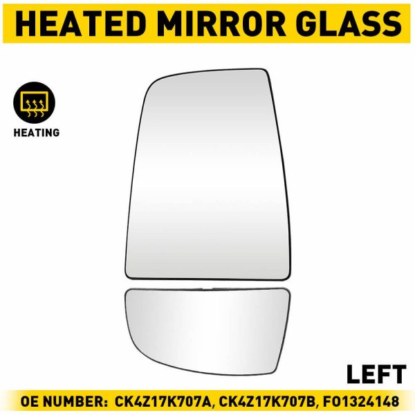 Rearview Side Mirror Glass for 2015-2022 Ford Transit 150 250 350 350HD - Upper & Lower Mirror Glass - Image 18