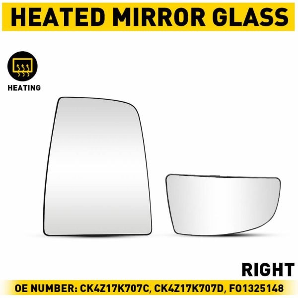 Rearview Side Mirror Glass for 2015-2022 Ford Transit 150 250 350 350HD - Upper & Lower Mirror Glass - Image 19