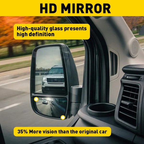 Rearview Side Mirror Glass for 2015-2022 Ford Transit 150 250 350 350HD - Upper & Lower Mirror Glass - Image 5