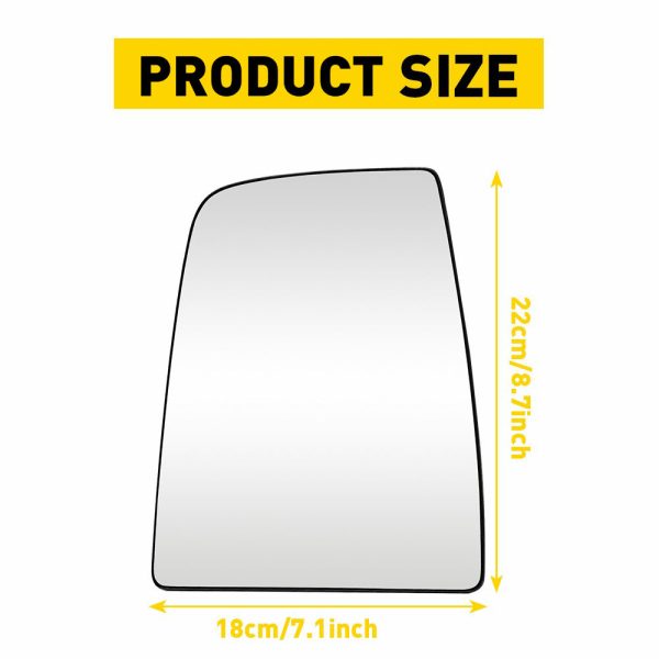Rearview Side Mirror Glass for 2015-2022 Ford Transit 150 250 350 350HD - Upper & Lower Mirror Glass - Image 9