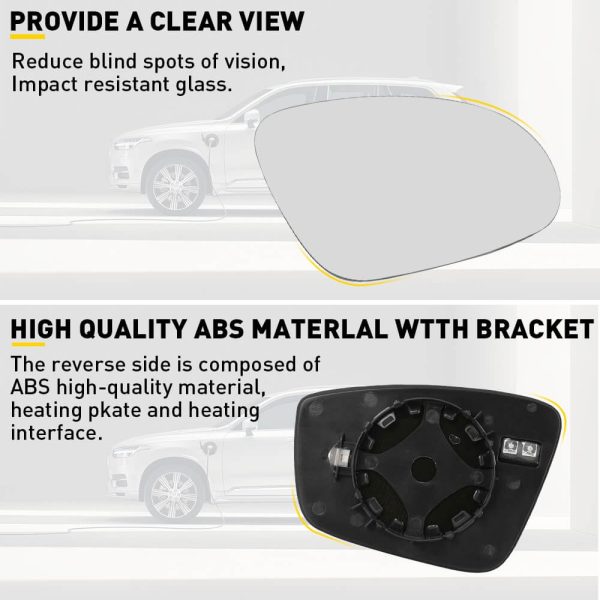 Right Passenger Side Heated Mirror Glass for Volkswagen Passat, Jetta, Beetle etc. - Image 7
