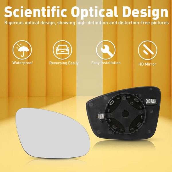 Right Passenger Side Heated Mirror Glass for Volkswagen Passat, Jetta, Beetle etc. - Image 9