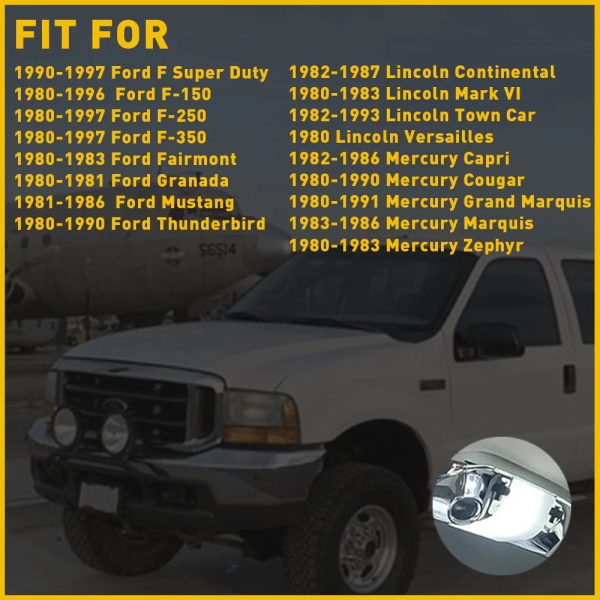 White Interior Overhead Dome Light Cover For Ford, Mercury, Lincoln Models - Image 6