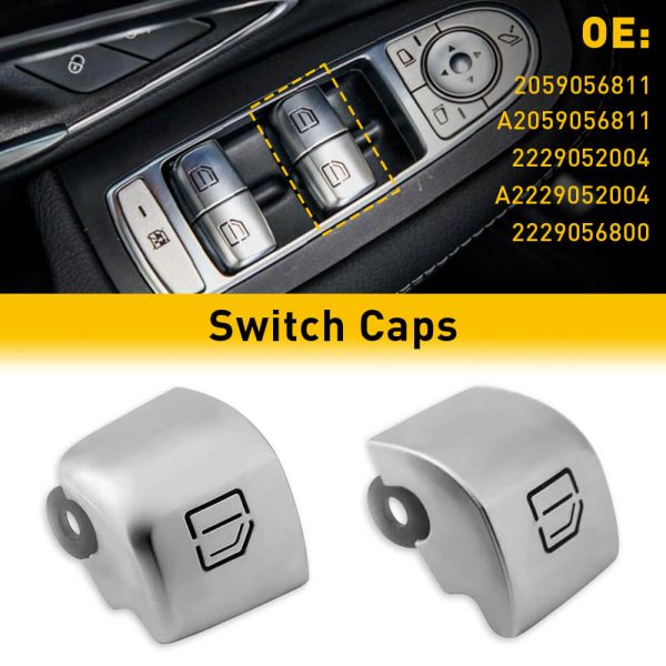 Window Switch Button Cover Cap For Mercedes-Benz S-Class, GLC-Class,C-Class etc. 2Pcs